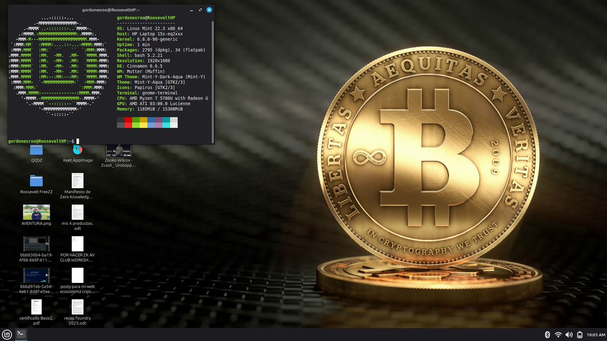 Mi #ViernesDeEscritorio #Bitcoin + #Linux