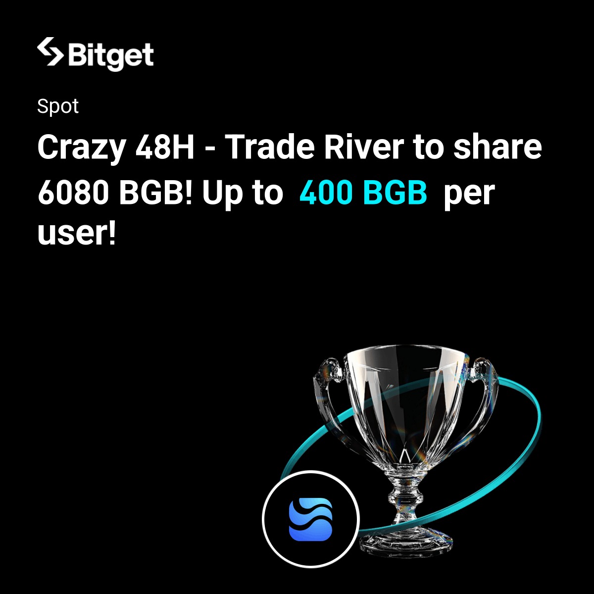 Crazy 48H with $RIVER <a href="/RiverdotInc/">River</a>: 6080 BGB up for grabs! 

🏆 200 winners | Up to 400 BGB each 
⏳ 48 hours only: Jan 23, 16:00 – Jan 25, 16:00 (UTC) 

Join now: bitget.com/launchhub/trad…