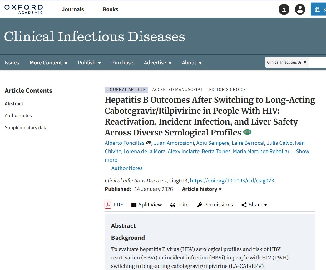 BcnVih's tweet photo. 📢 New paper published!!!
What happens to hepatitis B when switching to long-acting CAB/RPV in #PHIV?
We analyse reactivation, incident infection and liver safety across different HBV serologies. Important data for clinical practice: https://t.co/RQFapuzjVV
#ClinicalResearch https://t.co/ZBwEepHw4l