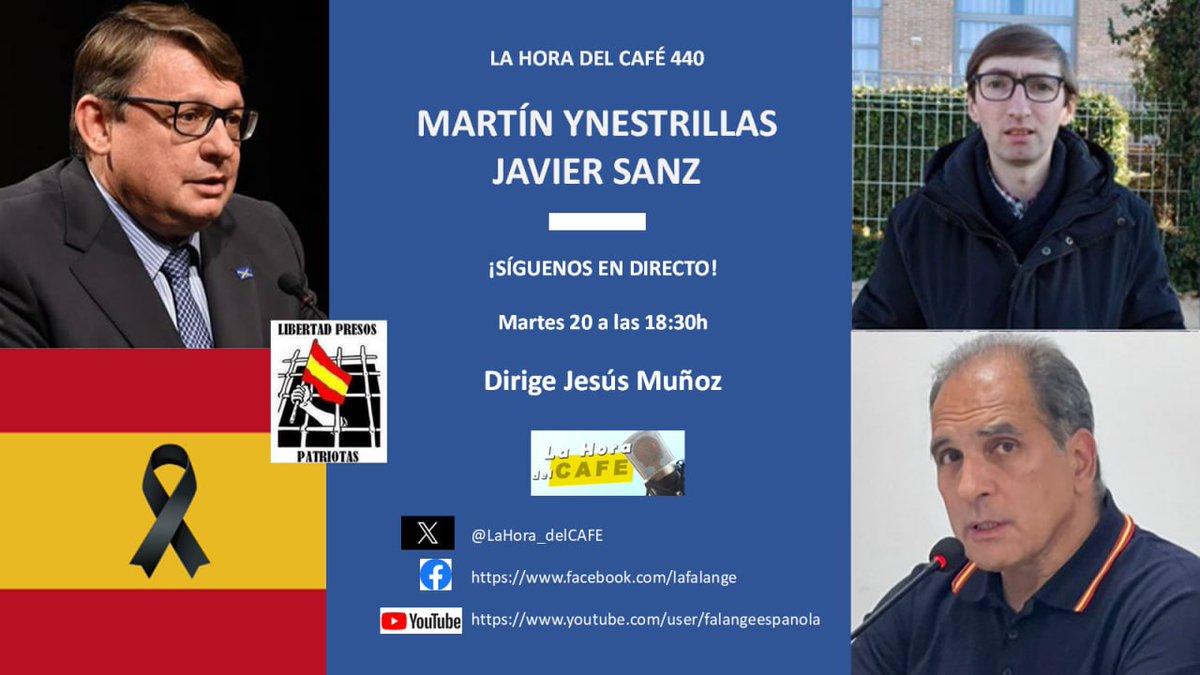 Pgma. <a href="/LaHora_delCAFE/">La Hora del CAFÉ</a> n°440
#LHDC440

Vídeo en Vk
🎥 vkvideo.ru/video-22994427…

Ha sido un placer debatir con
➡️<a href="/Mynestrillas/">Martín Ynestrillas 🟥⬛️🟥</a>
➡️<a href="/fcojavier_sanz/">Javier Sanz 🟥⬛🟥</a>
➡️Jóvenes contra el #Régimendel78

Sobre
👉El #Reg78. De catástrofe en catástrofe hasta el caos final
👉¿Hay motivos para la esperanza?