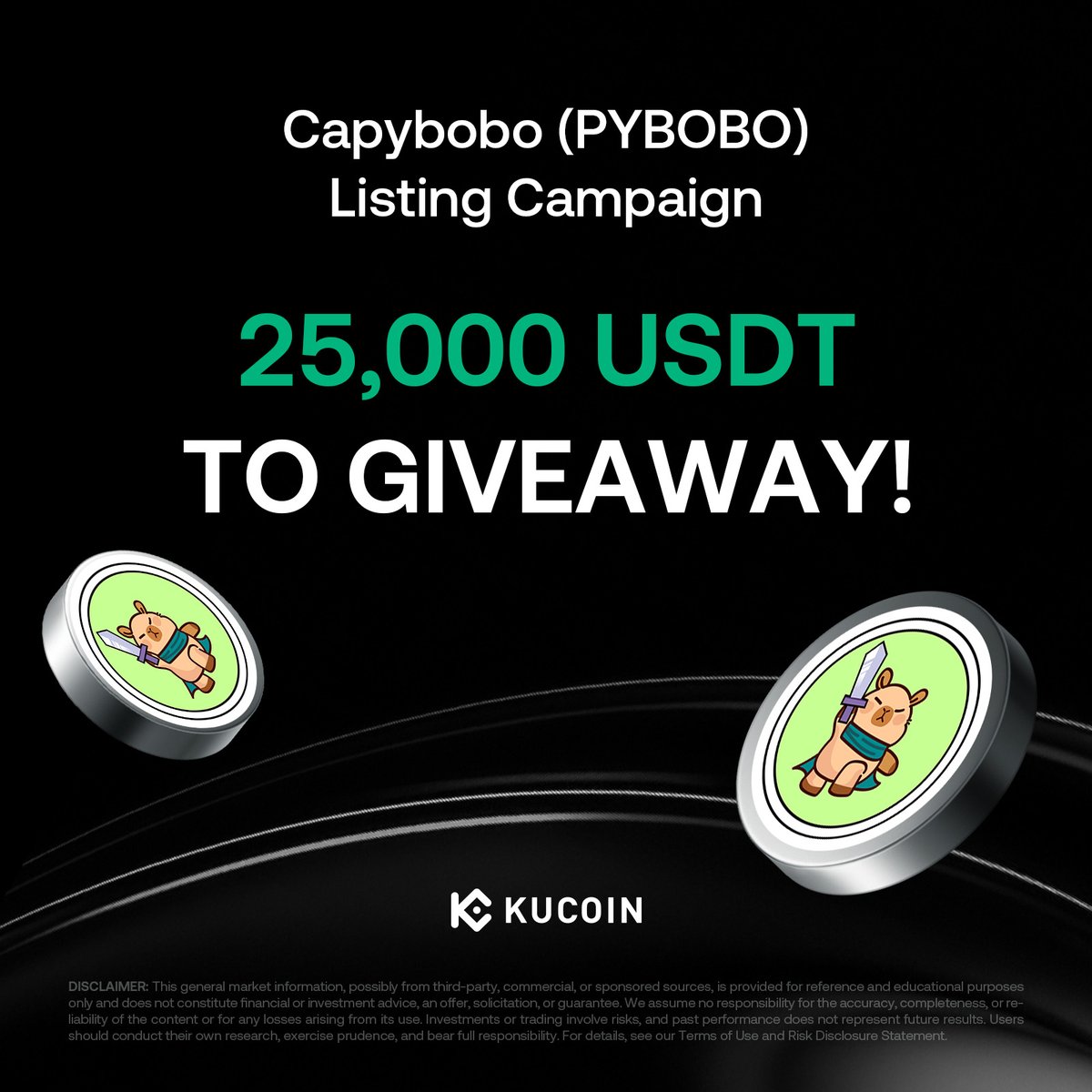 🎉 Capybobo ($PYBOBO) is bringing rewards to #KuCoin!

🔹 Activity 1: PYBOBO GemSlot Carnival – Share 25,000 USDT

Don’t miss your chance to earn more as $PYBOBO goes live on #KuCoinSpotMarket!
kucoin.com/announcement/e…

👉 Follow <a href="/Capybobo_io/">Capybobo</a> and <a href="/kucoincom/">KuCoin</a> on X or join our