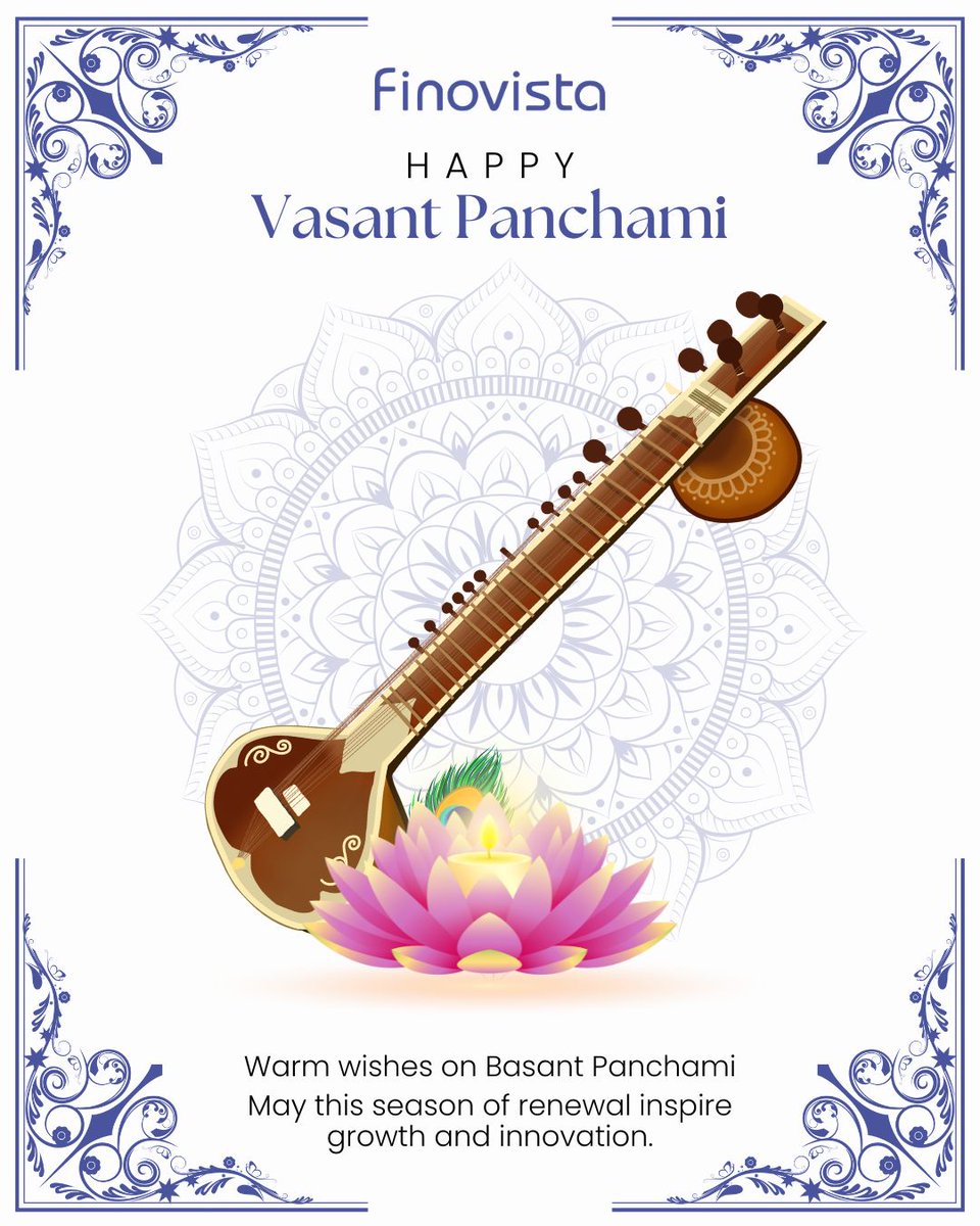 Finovista's tweet image. 𝐖𝐢𝐬𝐡𝐢𝐧𝐠 𝐲𝐨𝐮 𝐚 𝐣𝐨𝐲𝐟𝐮𝐥 𝐕𝐚𝐬𝐚𝐧𝐭 𝐏𝐚𝐧𝐜𝐡𝐚𝐦𝐢

May Vasant Panchami inspire fresh ideas, meaningful progress, and positive change.

#VasantPanchami #BasantPanchami #SeasonOfSpring #NewBeginnings #WisdomAndLearning #FestiveWishes #IndianFestivals