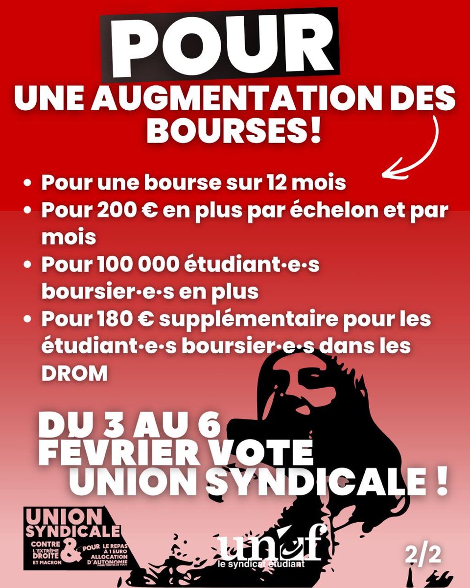 Contre la France de Macron et pour l’augmentation des bourses, vote Union syndicale du 3 au 5 février !