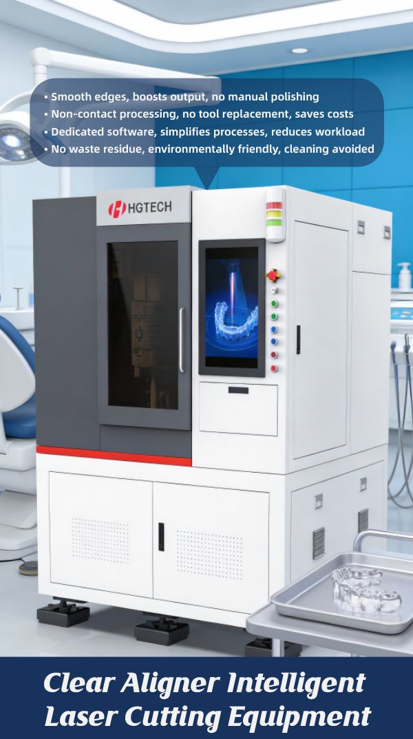 HGTECH_HGLaser's tweet image. HGTECH Clear Aligner Intelligent Laser Cutting Equipment  🦷✨
Built for Aligner Mass Production
⏱ 10–20s per aligner
⚡ 4–5× faster than traditional cutting
Precision. Efficiency. Scale. 🚀
#HGTECH #ClearAligner #LaserCutting #DigitalDentistry #MassProduction