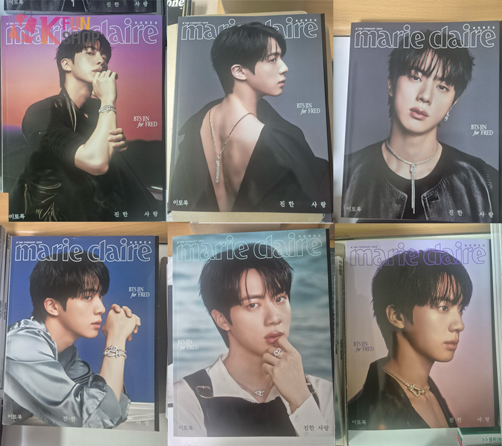 🌟当店入荷🌟

#JIN(#BTS) 表紙
Marie Claire Korea 2026年 2月号が当店に入荷‼️

残りごくわずか販売中です💫
即日発送可能✈️
実物もとっても素敵ですので
ぜひ下記リンクよりゲットしてください🥰
(7種SETはパッケージ版の為、後日入荷予定)

🔗ご注文はこちらから➡️qoo10.jp/g/1188308608