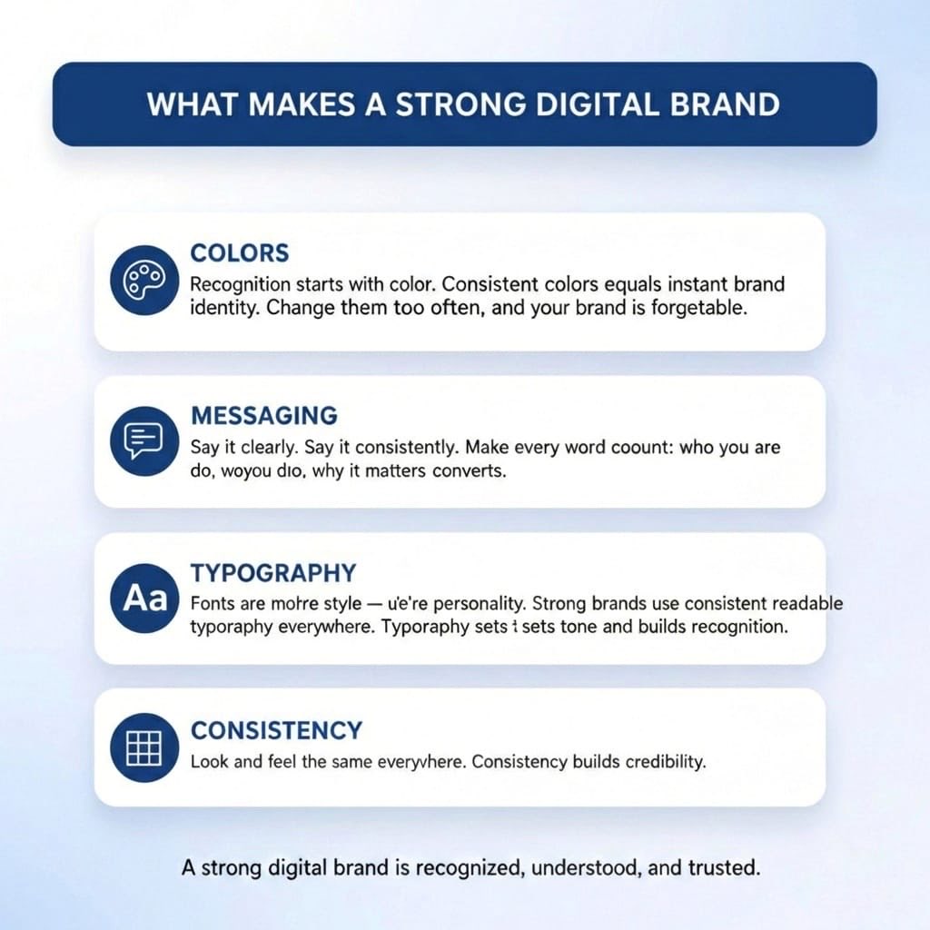 digicreeb's tweet photo. Which element matters most for a strong digital brand? 

#digitalbranding #brandstrategy #marketingtip #visualidentitydesign #marketingpoll https://t.co/knir0Tj7dx