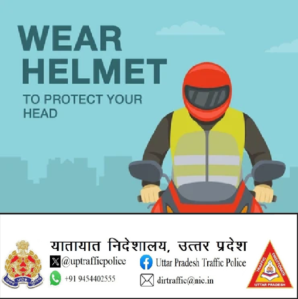 uptrafficpolice's tweet photo. सिर पर हेलमेट, जीवन की गारंटी; मत बनो सड़क पर लापरवाही की निशानी।

हेलमेट पहनिए और सुरक्षित घर जाइए, अपने परिवार को खुशियों का उपहार दीजिए। https://t.co/33qHn8ec5m