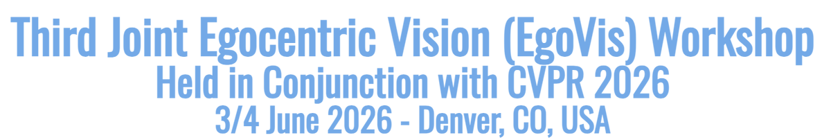 chiaraplizzari's tweet photo. Not great reviews? You can still publish your paper in the CVPR Workshop Proceedings by submitting to the 3rd Joint Egocentric Vision (EgoVis) Workshop 😀 

Deadline: Feb 27, 2026 
🔗More info: https://t.co/pOBmloQdH0 https://t.co/ILCMpbZF32