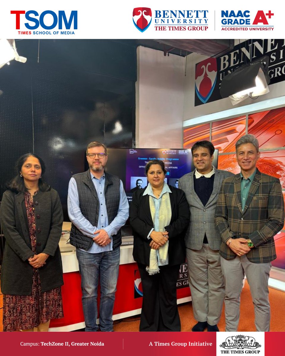 TSOMBENNETT's tweet photo. TSOM hosted a insightful discussion under the Erasmus+ Faculty Mobility Programme on 'Experimental Cinema in India' with film critic and historian Murtaza Ali Khan, Prof. Dr. Šarūnas Paunksnis and Prof. Dr Runa Chakraborty Paunksnis from Kaunas University of Technology, Lithuania https://t.co/XFMp7Q1Jkn