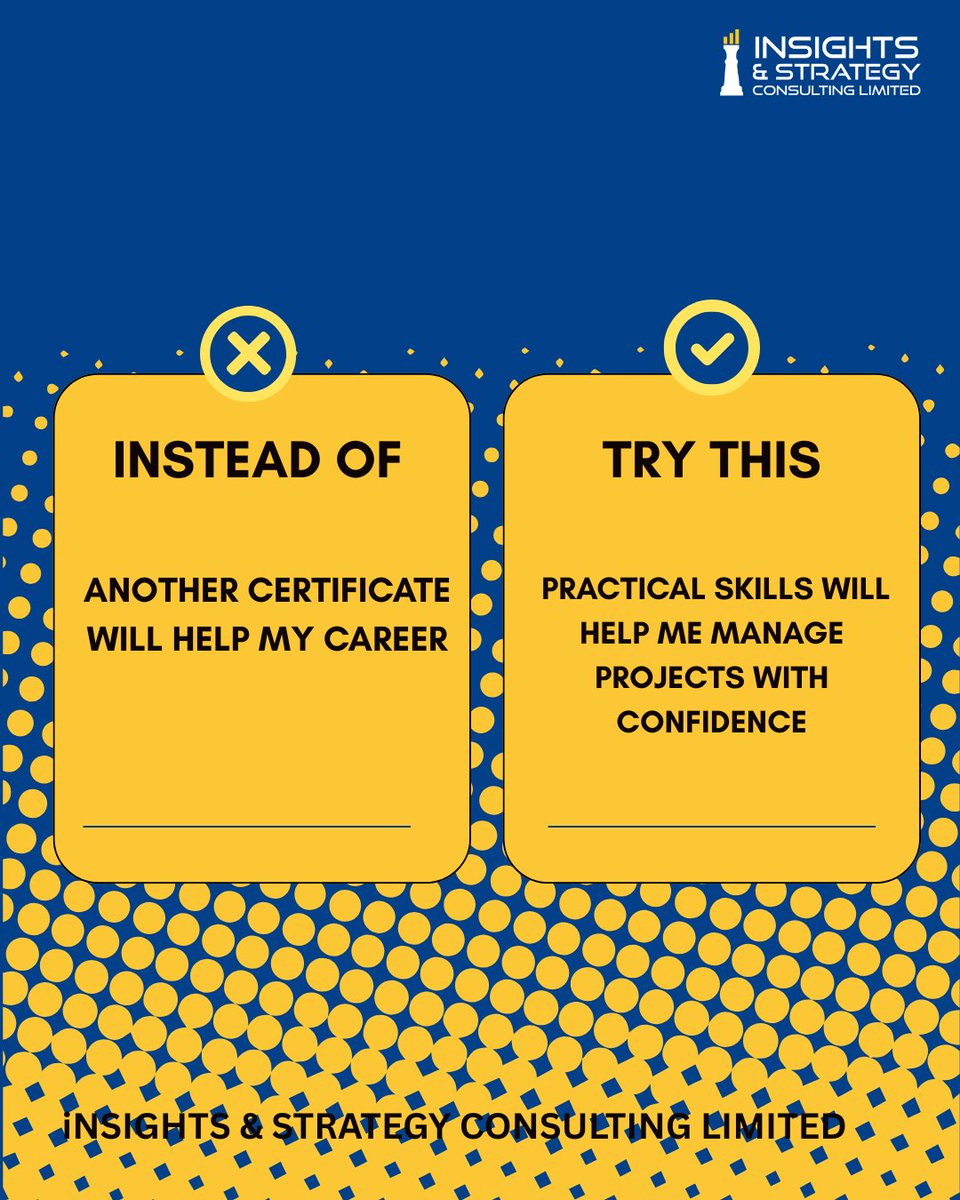 ISCL_Official's tweet photo. You need skills that will help you improve your confidence in managing projects, programs and eventually portfolios
Let ISCL help you bridge the gap between learning and experience by giving you the training needed to access the next level in your career.
#PM4NGOs #ISCL #Project https://t.co/kGG85n0XRJ