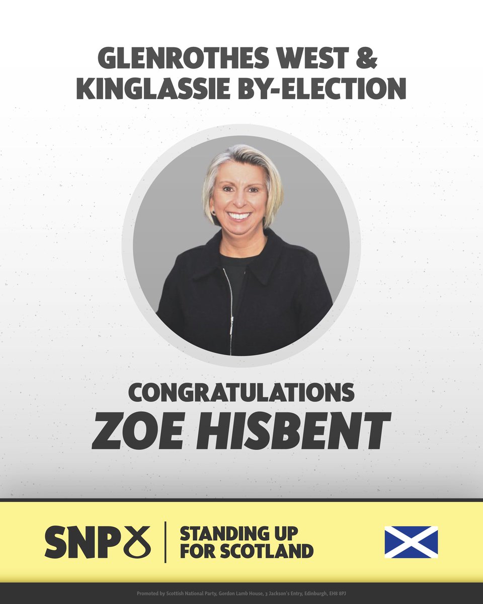 🎉 Congratulations Zoe! 

Only the SNP stands up for Scotland. 🏴󠁧󠁢󠁳󠁣󠁴󠁿