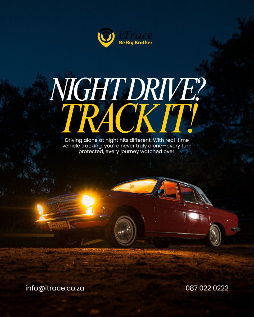 iTraceGPS's tweet image. Night drive? 🌙
Track it.
Drive with confidence. 🚗✨
#TrackIt #NightDrive #PeaceOfMind