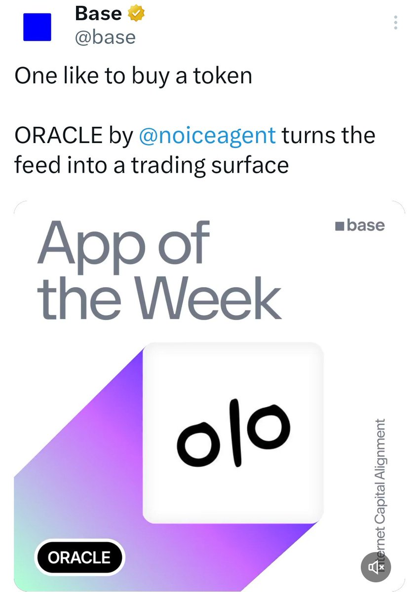 Root_OG's tweet image. Loving how ORACLE by @noiceagent

is revolutionizing the game turn your likes into buys and make the feed your personal trading hub on @base

. Seamless social crypto magic!  

#BaseAppOfTheWeek $base #airdrop