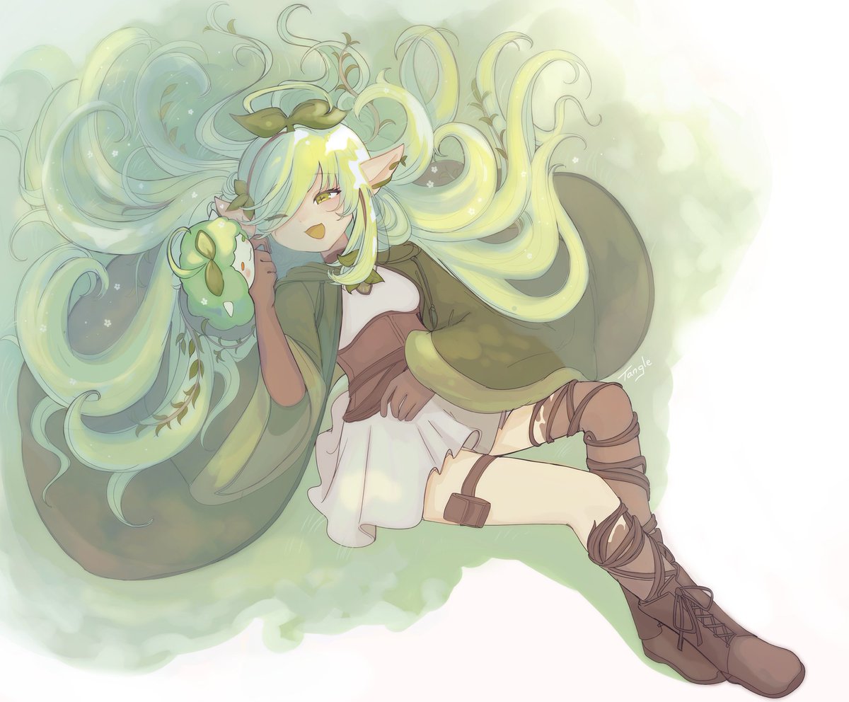 UntangledTangle's tweet image. Happy Birthday Aska! 💚🌱 #askafanart