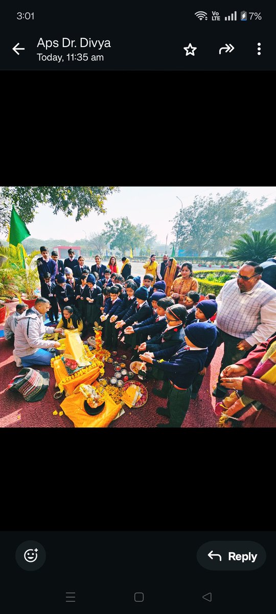 APS_Hisar's tweet photo. APS Hisar celebrated Basant Panchami with devotion and joy. Havan, Saraswati Pooja, yellow attire, poems, activities, and cultural learning marked the welcome of spring and the blessings of Goddess Saraswati. https://t.co/5RInfyb3nZ