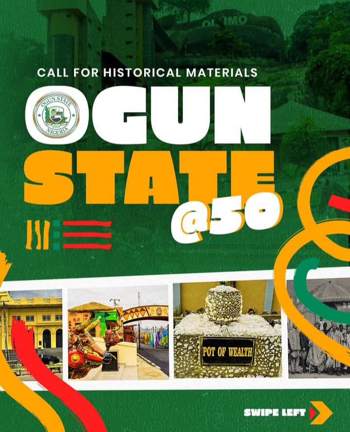 AdekunleOderind's tweet image. Ogun State @50 

CALL FOR HISTORICAL MATERIALS

Hard copies: Ministry of Information

Soft copies: informationandstrategy@gmail.com

#ogun #ogunupdate #ogunstate #abeokuta #okemosan #ijebuode #ijebuland #yewa #awori #dapoabiodun #GovernorDapoAbiodun
