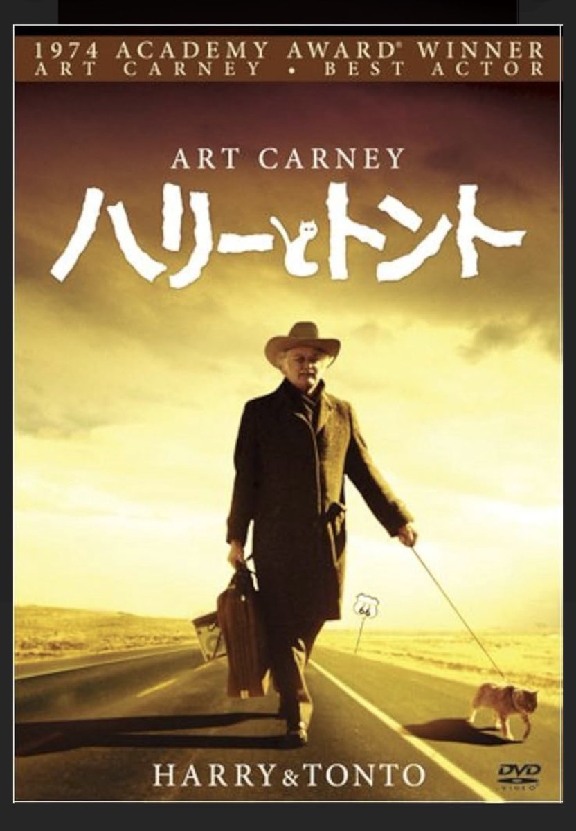 映画チラシ 7５年公開 ハリーとトント アカデミー賞作品 B5版フライヤー 2月22日、NHK-BSで「ハリーとトント」をやるのか。老人とネコ、地味な