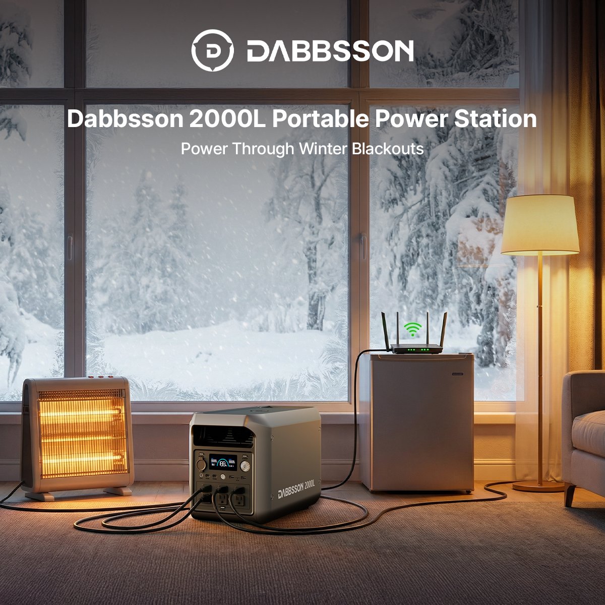 DabbssonOffical's tweet photo. Winter storms? No problem. ❄️
Dabbsson 2000L keeps your heater, Wi-Fi, lights, and essentials running when the power goes out. Reliable home backup power to stay warm and connected through winter blackouts.

#Dabbsson #WinterBackup #PortablePowerStation #HomeBackupPower #Outage https://t.co/ZhkyHtU2sM