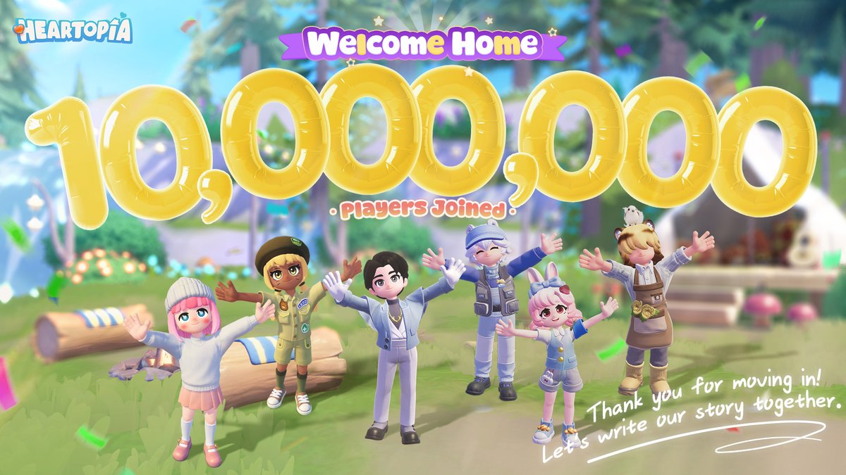 MyHeartopia's tweet image. 🎉 Congratulations! Heartopia's Global Downloads Hit 10 Million! 🎉

Thank you to every D.G. Member from all over the world. It is your passion and creativity that fill the town with vitality and warmth. Every carefully built home, every heartwarming encounter, and every moment…