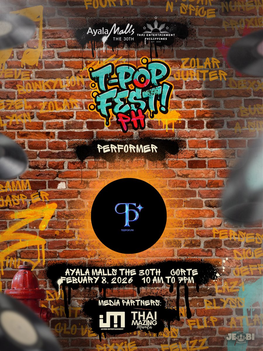TEPHL's tweet photo. 🎉 TPOP FEST PH 🎉
Calling all Filo TPOP stans!
We’re excited to announce one of the performers for TPOP Fest PH — @teepop_ph 💖
🗓 February 8, 2026
📍 Ayala Malls The 30th
🔗 Register here:
https://t.co/VPV5OtNZnQ
🌟 See you at TPOP FEST PH! 🌟
#TPOPFESTPH #TPOPFANFESTPH

⚠️ Disclaimer:
This is a fan-organized community event, created by fans for fans. Thai Entertainment PH and the event organizers are not affiliated with nor liable for any materials or services provided by participating performers.
All performers are solely responsible for their own activities and conduct. Event organizers assume no liability for any loss, damage or disputes arising from participation in or attendance at the event.
Attendance signifies acceptance of these terms. Concerns should be addressed directly with the respective performer or partner.