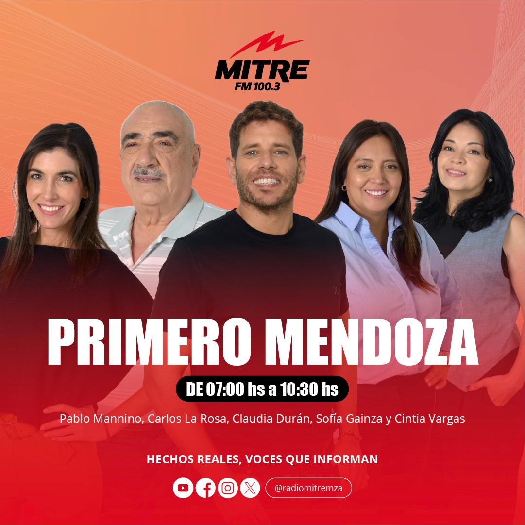 radiomitremza's tweet image. #BuenViernes De 7 a 10.30 sumate a #PrimeroMendoza con toda la información y el análisis.  FM 100.3. Comunicate con nosotros al 2615881003.