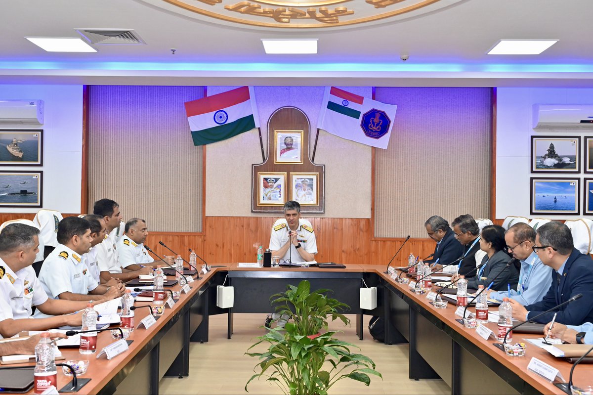 IN_WNC's tweet photo. The 31st Weapon Electronics and Sensors Maintenance Management Committee (WESMMC) Sub-Commitee meeting was convened at #HQWNC on 22 Jan 26 under the chairmanship of RAdm Arvind Rawal, #CSO(Tech) #WNC. Senior officers from seven Strategic Business Units of @BEL_CorpCom and representatives from afloat and maintenance support agencies under #WNC attended the meeting.

Discussions focussed on indigenous lifecycle support initiatives to enhance operational availability of communications, sensors and weapon systems onboard ships and submarines.

#AtmanirbharBharat 
@indiannavy
@DefPROMumbai