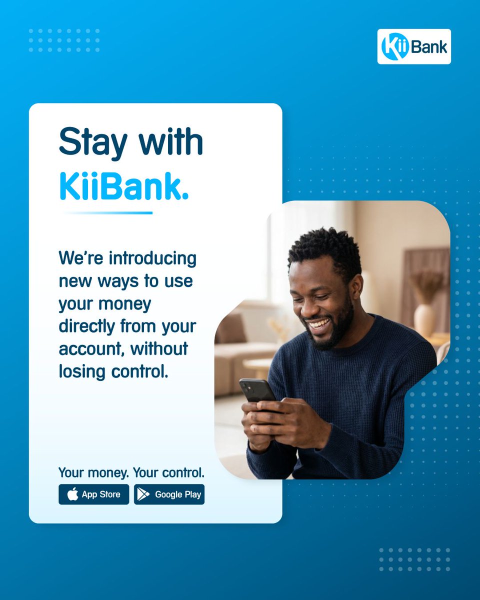 KiiBankOfficial's tweet photo. Good digital banking grows with you.

We’re refining the experience in a way that feels natural — adding value without changing what already works. 

👉 Download KiiBank and control how your money is used. https://t.co/0hvGUhC5Ls

#YourMoneyYourControl #KiiBankOfficial #KiiBank https://t.co/0mdW0RTxfp