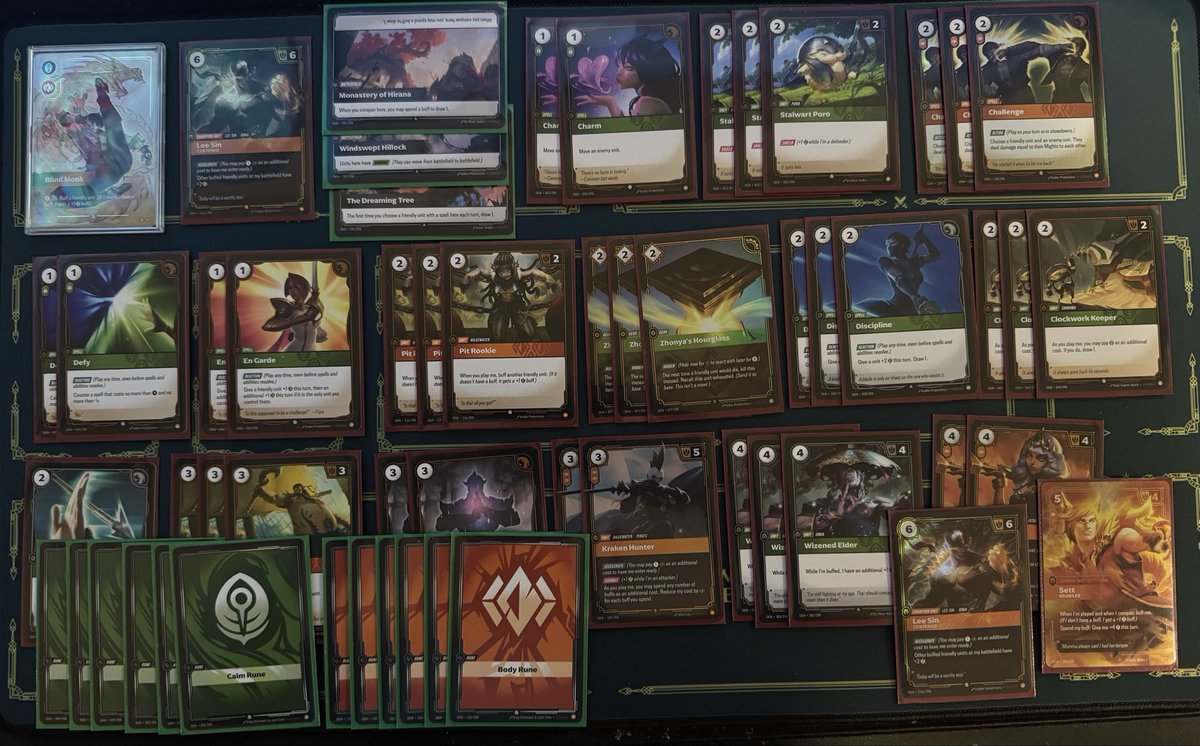 Lee Sin is the definition of balling on a budget. A very underrated legend in the game right now. Can’t wait for the Spiritforge additions! Calm and Body both got some insane upgrades especially with the recent errata. <a href="/playriftbound/">Riftbound</a>