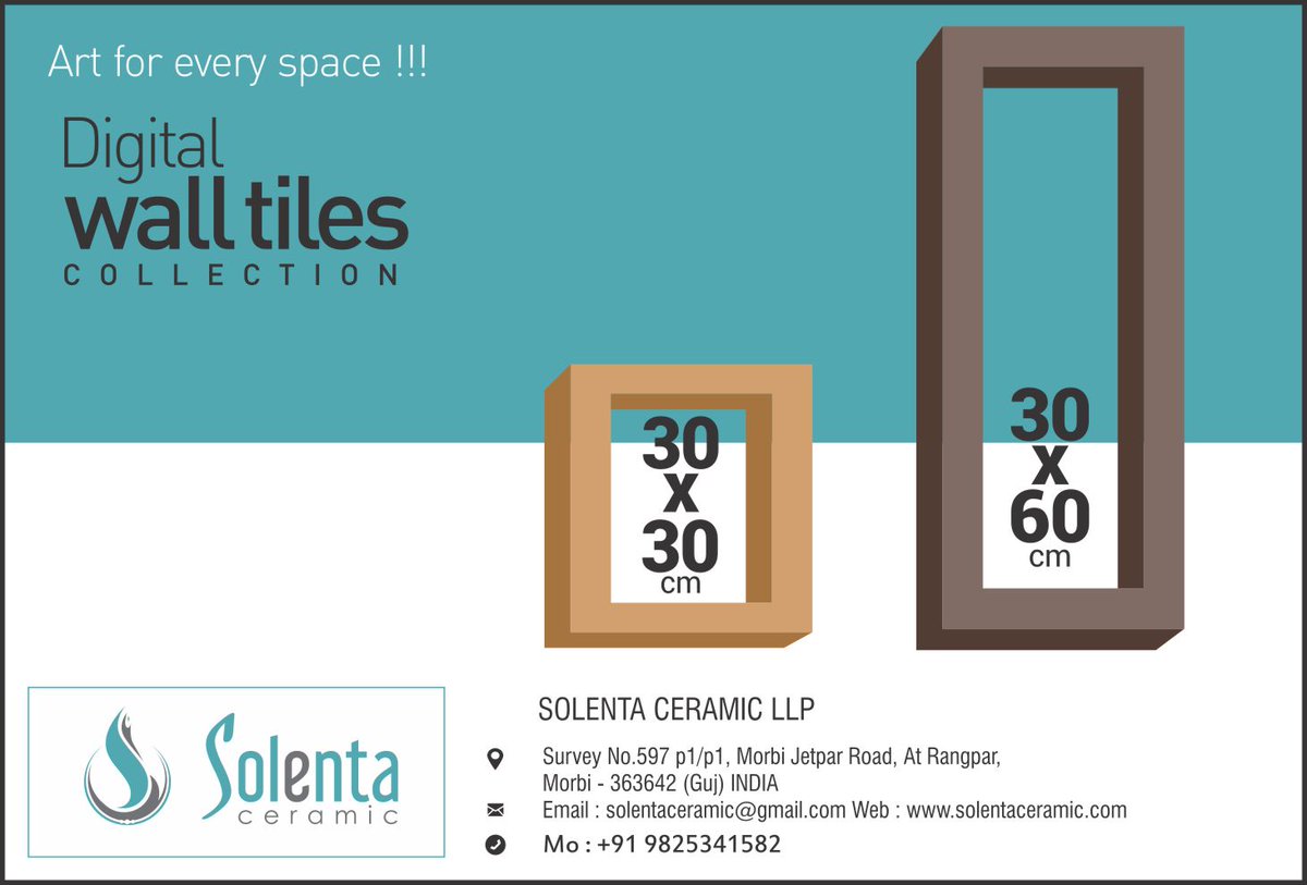 Solenta Ceramic, Digital Wall Tiles, bathroom tiles, kitchen tiles, Ceramic India
ceramicindia.com/company-detail…
#digital #wall #tiles #kitchen #bathroom #elevation #3d #hd #manufacturers #ceramic #india #exporters #supplier #design #best #morbi #gujarat