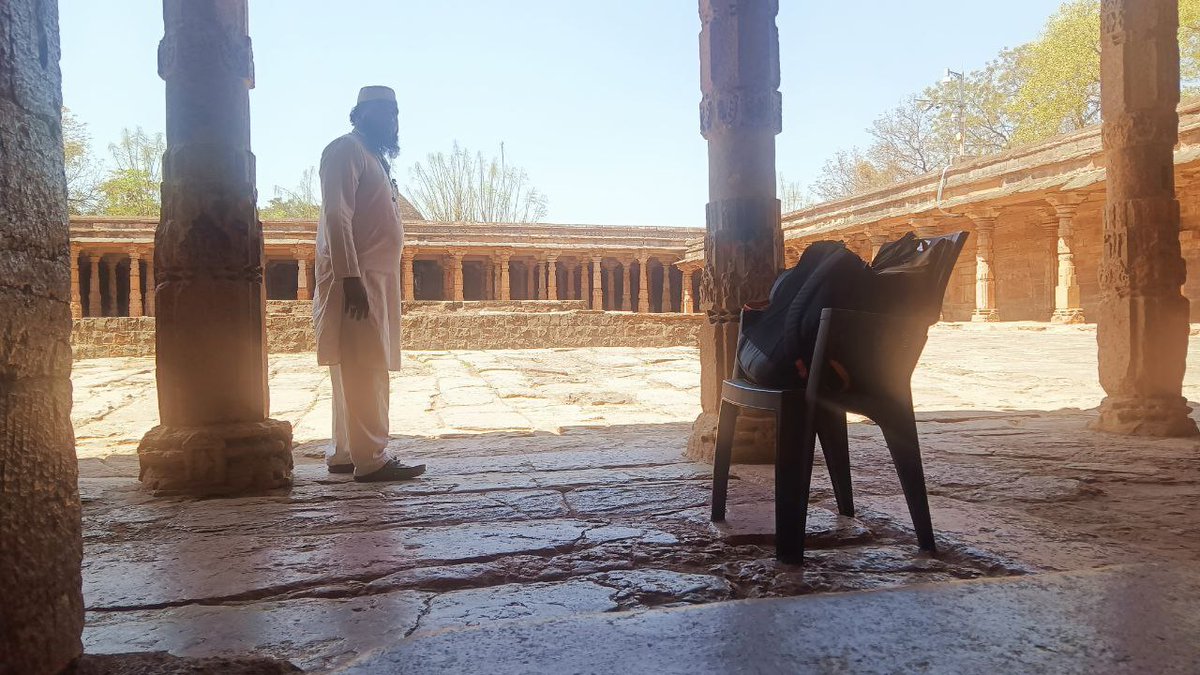 subhi_karma's tweet photo. Why Bhojshala became personal to me? 

Until last year, Bhojshala was just another unfamiliar name to me, despite being a native of Madhya Pradesh. That changed when I visited the site on a reporting assignment for Organiser. What I encountered there was not merely a disputed monument, but a living wound of history. As I read more and walked through the complex, I felt a strange mix of shock, shame, and anger. Shock at what had been done to the site, shame at how little I had known about it, and anger at how casually its history had been altered, negotiated, and denied.

Standing inside the Bhojshala complex, it was impossible to ignore its origins. Every pillar, inscription, and architectural detail spoke the language of a Hindu centre of learning established by Raja Bhoj, a ruler whose vision turned Dhar into a global hub of Sanskrit. The Saraswati mantras carved into stone, references to Bhagwan Ram, and grammatical inscriptions in Sanskrit and Prakrit were not just relics, they were evidence. Evidence that this place was once a thriving Saraswati temple and a seat of knowledge, later damaged and reduced through repeated invasions beginning with Alauddin Khilji in 1305 AD.

What disturbed me deeply was not only the medieval destruction but the modern political decisions that followed. In the late 1990s and early 2000s, administrative orders backed by the Congress government allowed Muslim prayers inside the complex while restricting Hindu worship. Hindus were lathi-charged, jailed, and even killed in police firing for demanding access to what they believe is their own sacred space. 

Walking through Bhojshala, knowing that people had died simply for wanting to pray here, made the silence of the stone feel unbearably heavy. 

What Hindus recognise as the havan kund becomes a wuzu khana. 
What we know as Saraswati Koop is referred to as Akkal Kua. 
The garbha griha is the very spot where preachers sit. 
While I had my shoes left outside, I found a man with them on inside the campus, when asked, he ignored and moved away. 

Apart from the regular Tuesday worship, Bhojshala witnesses a massive gathering every Basant Panchami, the day dedicated to Maa Saraswati. Several times in the past, this pooja has clashed with Friday prayers, turning the site into a flashpoint. 

During my visit, I met representatives from both sides. The Hindu side spoke through history, inscriptions, and archaeological records. The Muslim side relied largely on belief and continued usage. I visited the Kamal Maula Mazar and spoke to its caretaker, who claimed the structure as a mosque but avoided engaging with the historical contradictions visible just a few steps away. What struck me was this: there already exists a separate mosque, Rehmat Masjid, built on land historically granted to Muslims. Bhojshala, however, carries no such continuity for Islamic worship. The structure, its core, its carvings, its very grammar, belong unmistakably to a temple.

Perhaps the most haunting symbol of this struggle lies a few meters outside Bhojshala, the Akhand Jyoti burning since 2005 at the Sankalp Jyoti Mandir. Lit by devotees who walked barefoot from Maihar to Dhar, this flame waits for the return of Maa Vaghdevi, whose original idol still remains in London. That unbroken flame is not an act of defiance, but of patience. It burns quietly, carrying a promise that history, however delayed, will one day be corrected.

But when? Only Maa Vaghdevi knows, sharing some pictures: