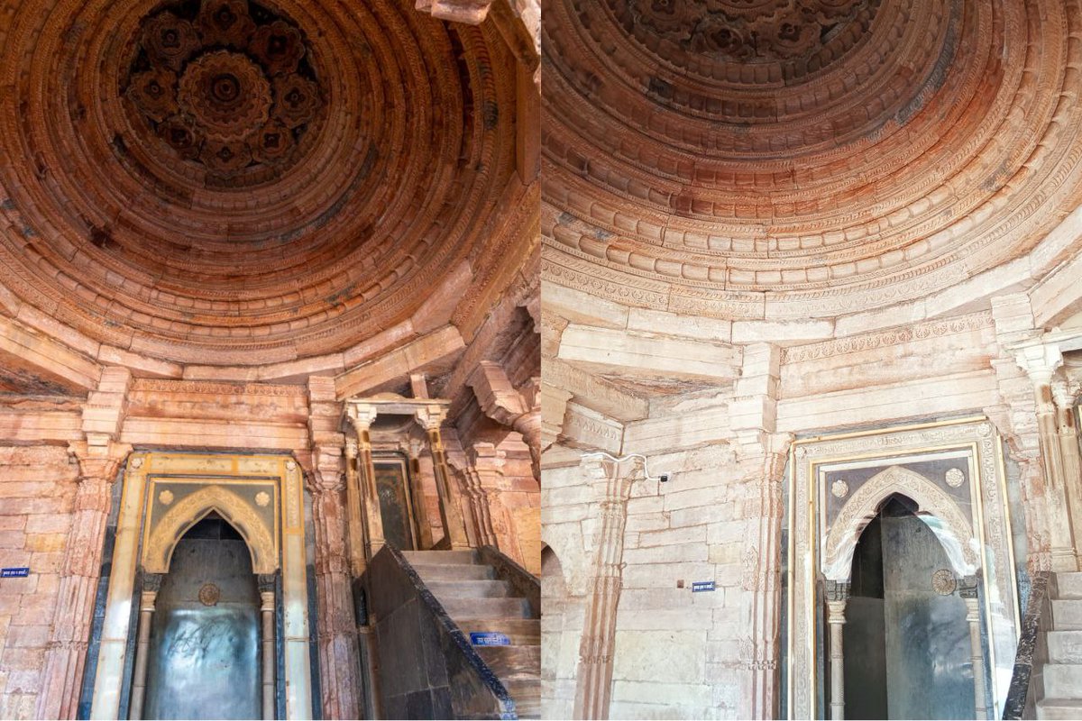 subhi_karma's tweet photo. Why Bhojshala became personal to me? 

Until last year, Bhojshala was just another unfamiliar name to me, despite being a native of Madhya Pradesh. That changed when I visited the site on a reporting assignment for Organiser. What I encountered there was not merely a disputed monument, but a living wound of history. As I read more and walked through the complex, I felt a strange mix of shock, shame, and anger. Shock at what had been done to the site, shame at how little I had known about it, and anger at how casually its history had been altered, negotiated, and denied.

Standing inside the Bhojshala complex, it was impossible to ignore its origins. Every pillar, inscription, and architectural detail spoke the language of a Hindu centre of learning established by Raja Bhoj, a ruler whose vision turned Dhar into a global hub of Sanskrit. The Saraswati mantras carved into stone, references to Bhagwan Ram, and grammatical inscriptions in Sanskrit and Prakrit were not just relics, they were evidence. Evidence that this place was once a thriving Saraswati temple and a seat of knowledge, later damaged and reduced through repeated invasions beginning with Alauddin Khilji in 1305 AD.

What disturbed me deeply was not only the medieval destruction but the modern political decisions that followed. In the late 1990s and early 2000s, administrative orders backed by the Congress government allowed Muslim prayers inside the complex while restricting Hindu worship. Hindus were lathi-charged, jailed, and even killed in police firing for demanding access to what they believe is their own sacred space. 

Walking through Bhojshala, knowing that people had died simply for wanting to pray here, made the silence of the stone feel unbearably heavy. 

What Hindus recognise as the havan kund becomes a wuzu khana. 
What we know as Saraswati Koop is referred to as Akkal Kua. 
The garbha griha is the very spot where preachers sit. 
While I had my shoes left outside, I found a man with them on inside the campus, when asked, he ignored and moved away. 

Apart from the regular Tuesday worship, Bhojshala witnesses a massive gathering every Basant Panchami, the day dedicated to Maa Saraswati. Several times in the past, this pooja has clashed with Friday prayers, turning the site into a flashpoint. 

During my visit, I met representatives from both sides. The Hindu side spoke through history, inscriptions, and archaeological records. The Muslim side relied largely on belief and continued usage. I visited the Kamal Maula Mazar and spoke to its caretaker, who claimed the structure as a mosque but avoided engaging with the historical contradictions visible just a few steps away. What struck me was this: there already exists a separate mosque, Rehmat Masjid, built on land historically granted to Muslims. Bhojshala, however, carries no such continuity for Islamic worship. The structure, its core, its carvings, its very grammar, belong unmistakably to a temple.

Perhaps the most haunting symbol of this struggle lies a few meters outside Bhojshala, the Akhand Jyoti burning since 2005 at the Sankalp Jyoti Mandir. Lit by devotees who walked barefoot from Maihar to Dhar, this flame waits for the return of Maa Vaghdevi, whose original idol still remains in London. That unbroken flame is not an act of defiance, but of patience. It burns quietly, carrying a promise that history, however delayed, will one day be corrected.

But when? Only Maa Vaghdevi knows, sharing some pictures: