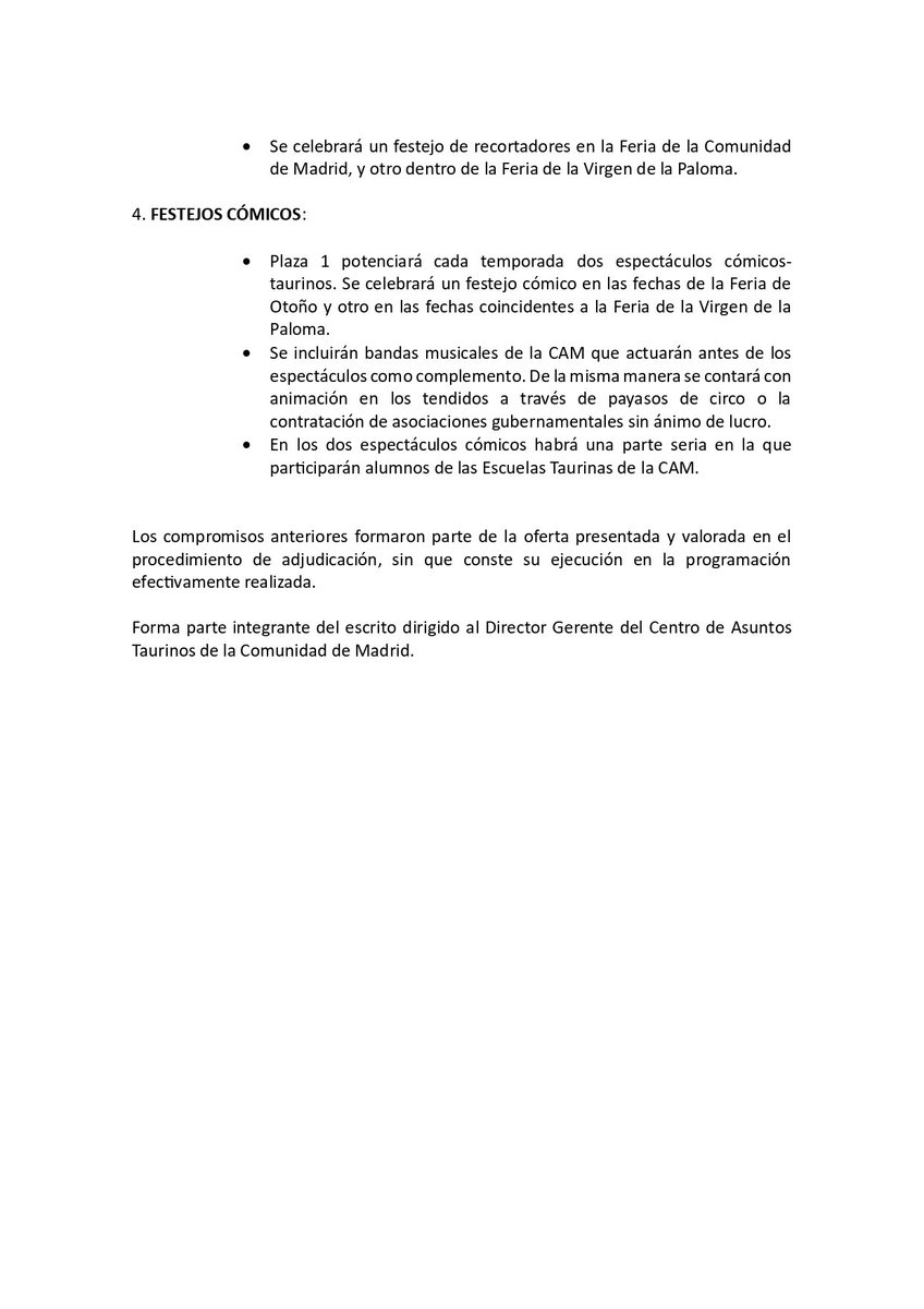 Asimismo, se hizo entrega al Director Gerente de un anexo relativo a los incumplimientos detectados en la oferta presentada por la empresa adjudicataria.