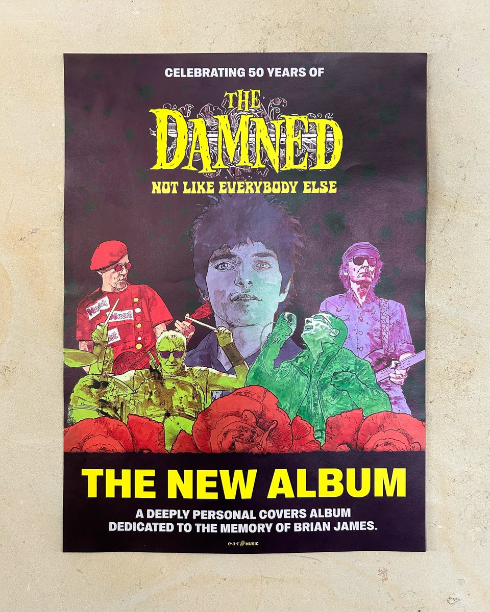 earMUSICedel's tweet photo. #NotLikeEverybodyElse, @thedamned's new cover album in honour of late Brian James, is out today! It’s bold, fun, and made to be lived with. We’re proud to share it with you. #TheDamned #Punk https://t.co/7tCJH7OBBv