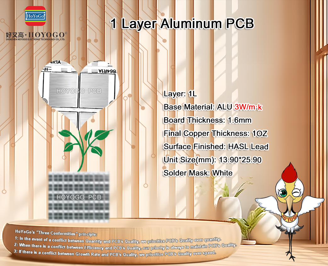 #AluminumPCB

#1Layer #ALU #3W/m·k #1OZ #HASLLead #White
Board Thickness: 1.6mm
Unit Size(mm): 13.90*25.90

💻 hoyogo.com
📬 noreen@hoyogo.com

Welcome to send us your inquiry~

#pcb #hdi #ceramicpcb #rigidflexpcb #fpc #flexiblepcb #goldfingerpcb #pcba #hoyogopcb