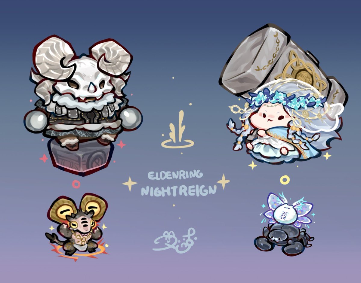 無賴&amp;復仇者！
就很想畫小拳拳無賴跟大槌蘿莉XD

 #ELDENRING #NIGHTREIGN
#黑夜君臨