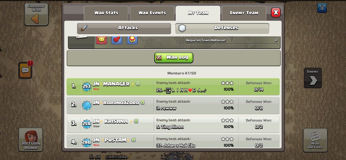 Instant defense in war 💥 14 attacks stopped. Base did the talking.

link.clashofclans.com/en/?action=Ope…