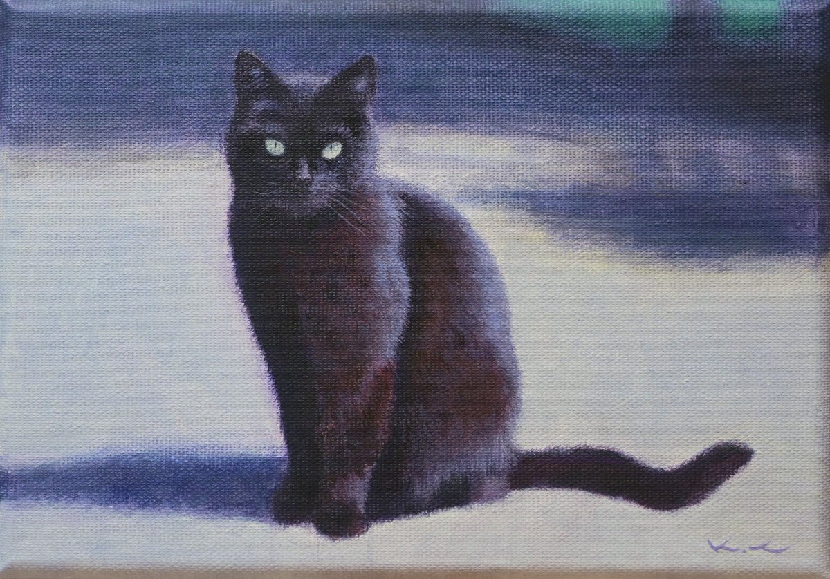 アクリル画 #acrylicpainting SMキャンバスにアクリル #猫 #cat