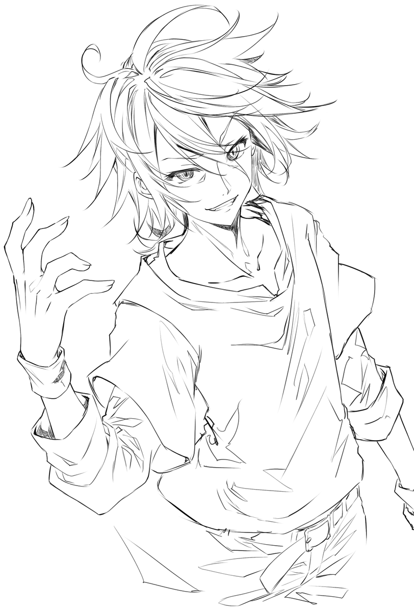 なんか気付いたら長いこと男キャラ描いてなかったんでリハビリの空ラクガキ