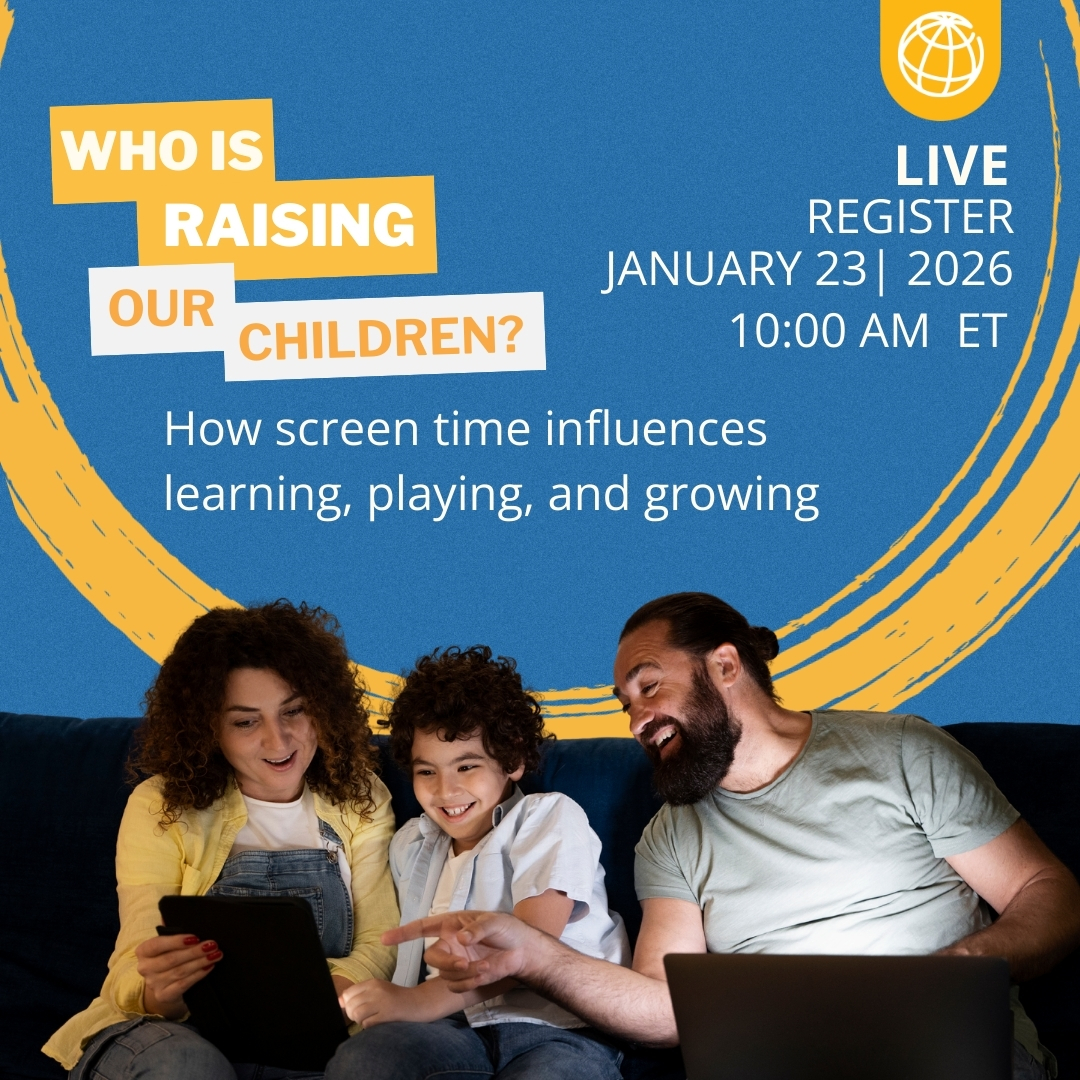 Anak-anak sekarang cenderung bermain gadget dan menatap layar cukup lama. Apa dampaknya bagi tumbuh kembang mereka? Ikuti diskusinya bersama pakar Bank Dunia. Gabung di sini:
wrld.bg/YaoP50Y1EoA