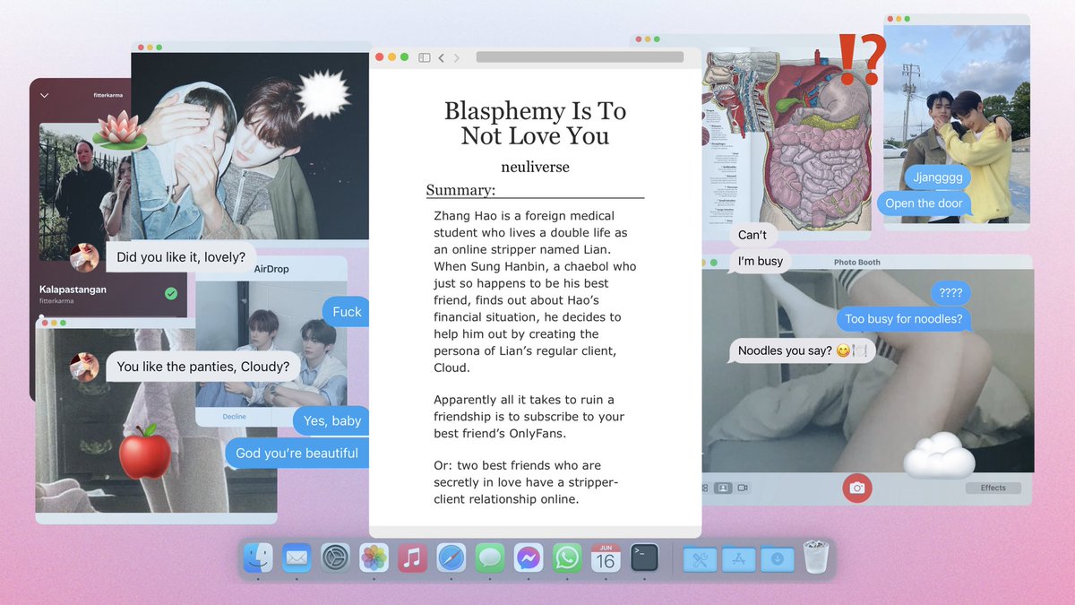 Blasphemy Is To Not Love You 

🪷 a #binneul fic  (E), see tags
🪷 100k words, 5/5 completed 
🪷 best friends to lovers, slow burn
🪷 lowkey bn’s guide on how to navigate life in your 20s 
🪷 stripper neul, chaebol bin

🔗: archiveofourown.org/works/77678026