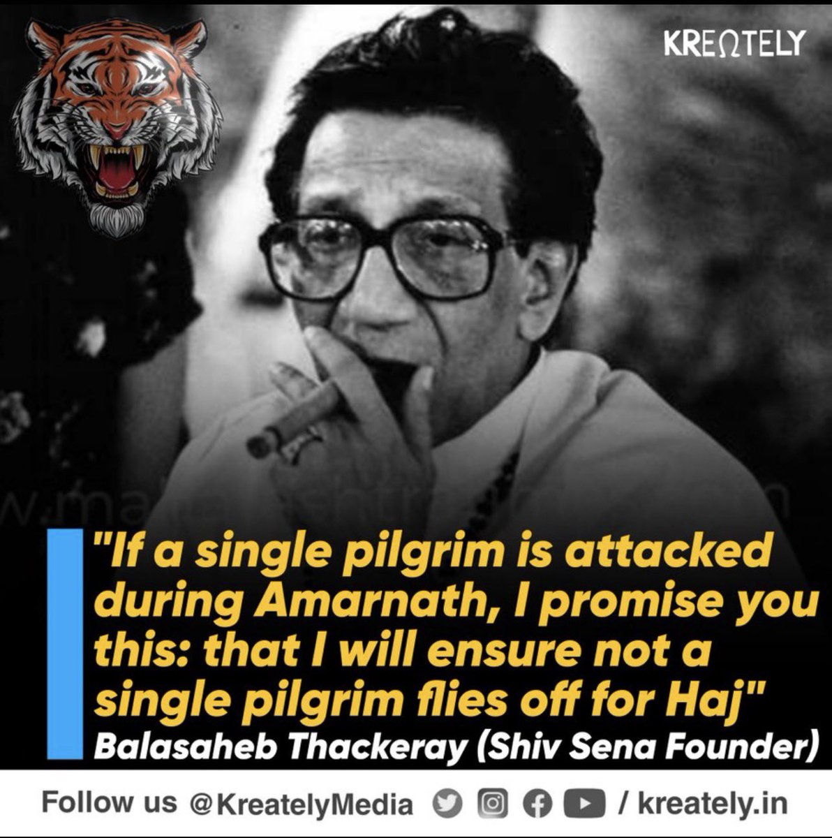 VlKAS_PR0NAM0's tweet photo. Remembering Hindu Hriday Samrat Balasaheb Thackeray Ji on his birth anniversary. 

He was Tiger for a reason 🔥 https://t.co/YflksGsopD