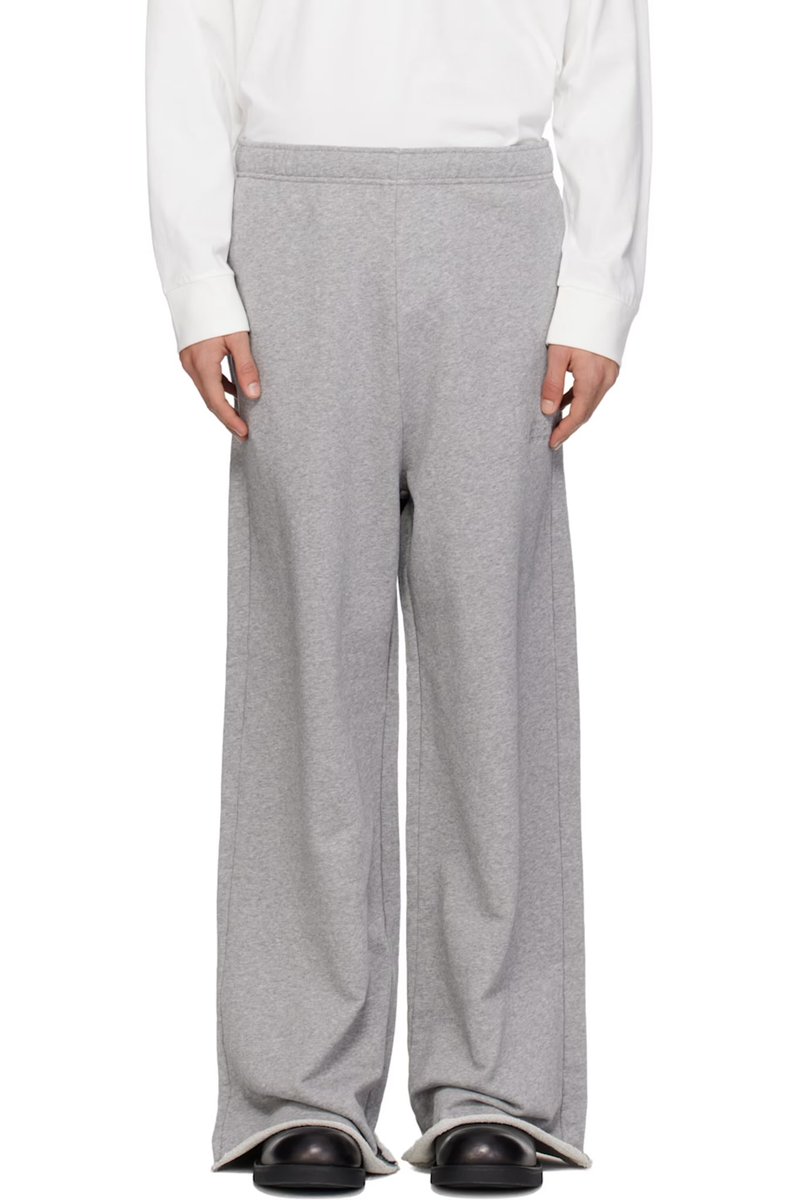 MM6 MAISON MARGIELA Gray Embroidered Logo Sweatpants 470.00 USD