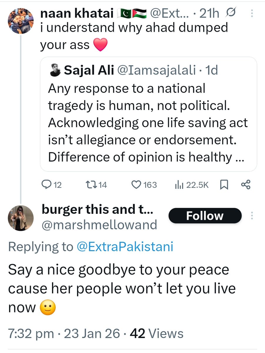 namechangedone's tweet image. Dear @KashfFoundation since your current show tackles cyber bullying and defamation, can you please look into the matter of Sajal Ali being slutshamed and dehumanised by the hands of PTI's trolls since quite a few years now. They accuse her of sleeping with army, govt, etc