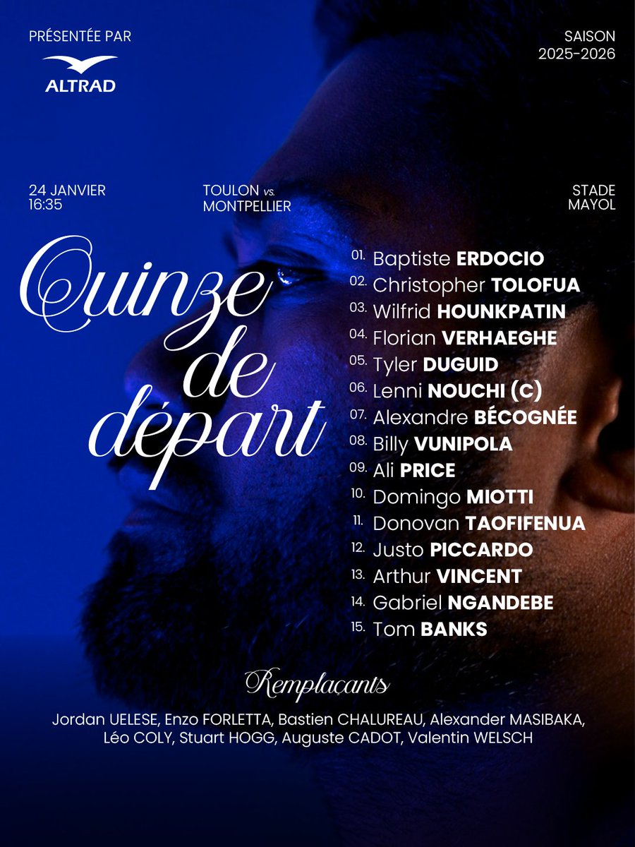 ʟᴀ ᴄᴏᴍᴘᴏ ᴅᴇs ᴄɪsᴛᴇs 💙

📅Samedi 24 janvier
🕓16h35
📺Canal+