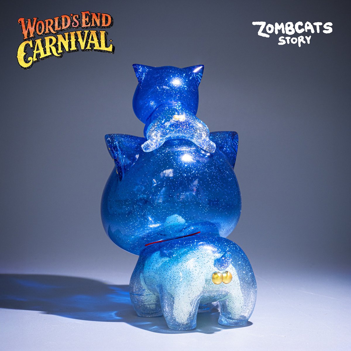 終末のカーニバル》 ソフビ作品 《末日デブ猫 + 末日ごろ寝猫 - 骨