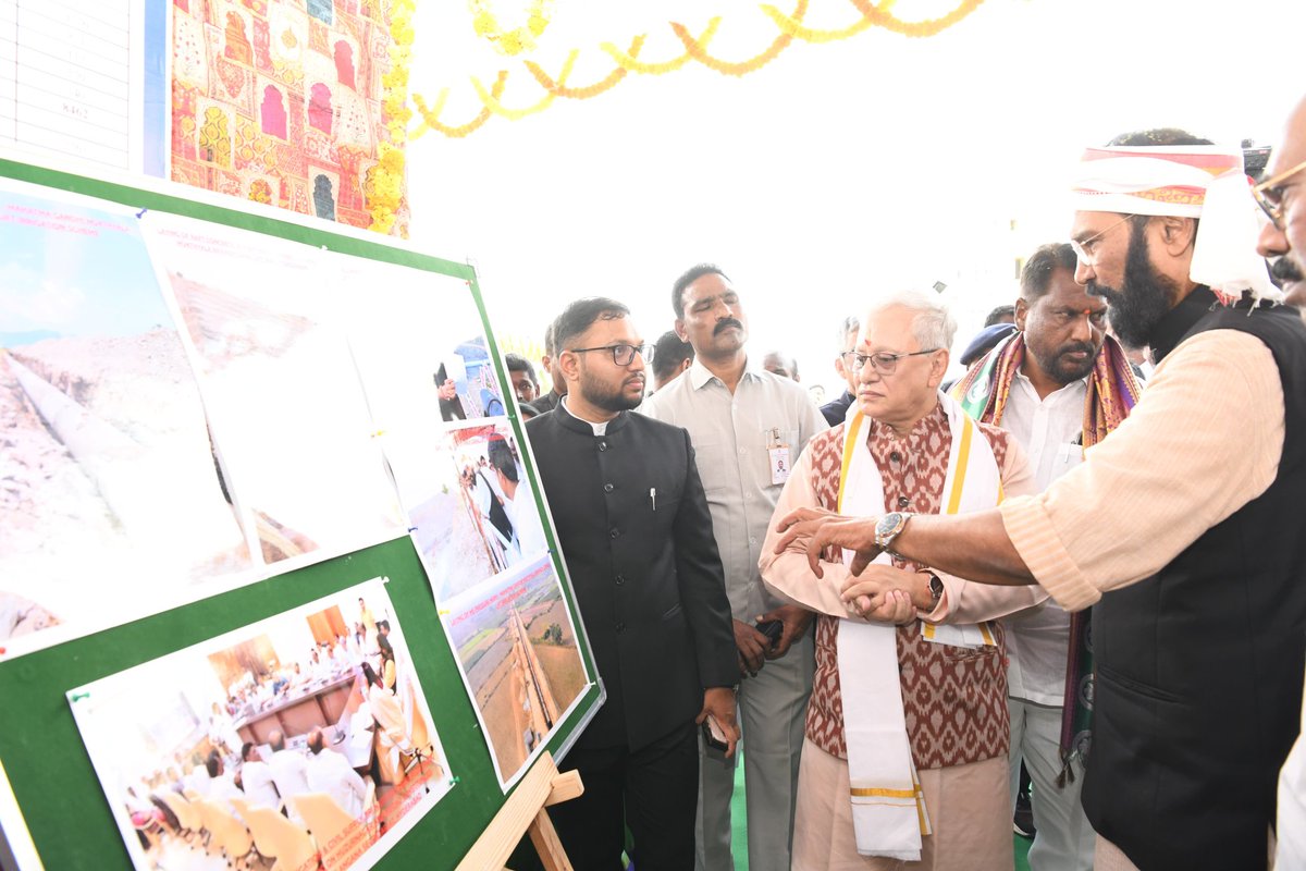 tg_governor's tweet photo. The Hon’ble Governor of Telangana, Shri Jishnu Dev Varma, visited the exhibition stalls set up at the Sri Lakshmi Narasimha Swamy Temple premises at Matapalli in Suryapet District. The exhibition highlighted initiatives related to natural farming practices, agricultural development, women self-help groups, and various welfare and development programmes implemented by different government departments.

During the visit, the Hon’ble Governor interacted with farmers, women self-help group members, and departmental officials, and appreciated the efforts aimed at promoting sustainable agriculture, rural livelihoods, and inclusive development. He lauded the role of women self-help groups in strengthening the rural economy and encouraged greater community participation in such initiatives.

On the occasion, Shri N. Uttam Kumar Reddy, Hon’ble Minister for Irrigation & CAD and Food & Civil Supplies, and Shri Adluri Laxman Kumar, Hon’ble Minister for Scheduled Castes Development and Tribal Welfare Departments, accompanied the Hon’ble Governor. Senior officials of the district administration, temple authorities, and other dignitaries were also present during the visit.
