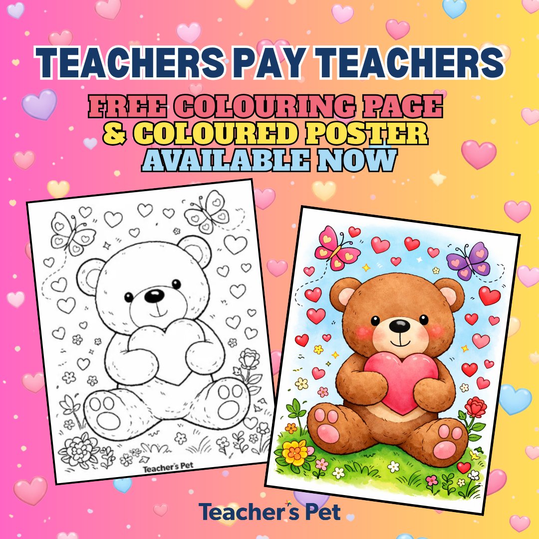 💝 Grab our FREE teddy bear Valentine colouring sheet + full-colour poster from our Teachers Pay Teachers store! Give us a follow on IG &amp; TPT store for more free resources &amp; stay informed about our ready-to-use curriculum-supporting products! 📚✨