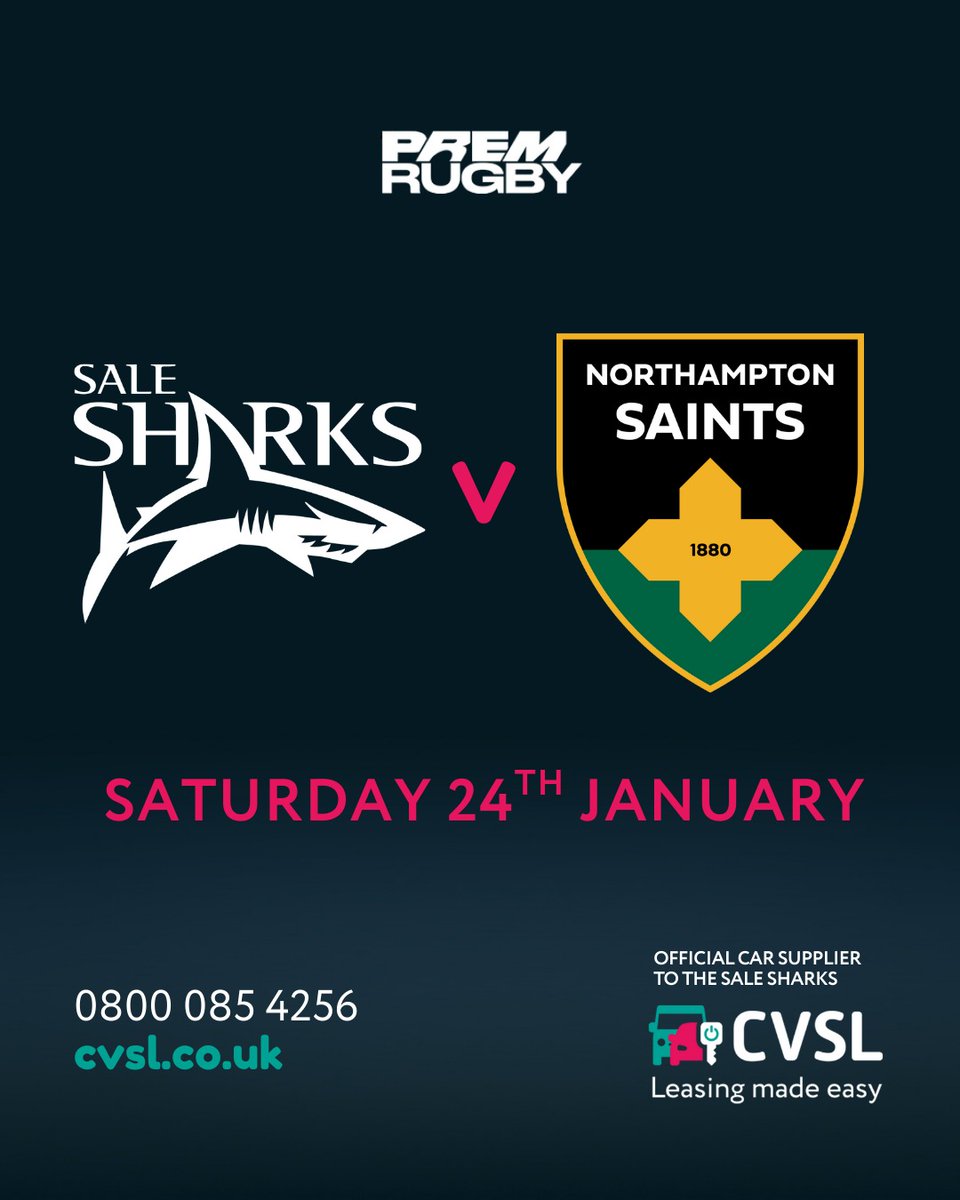 contracthireuk's tweet photo. Good luck to the mighty Sharks tomorrow in their match against Northampton Saints 🍀🏉 https://t.co/ex8r4t2Lvp