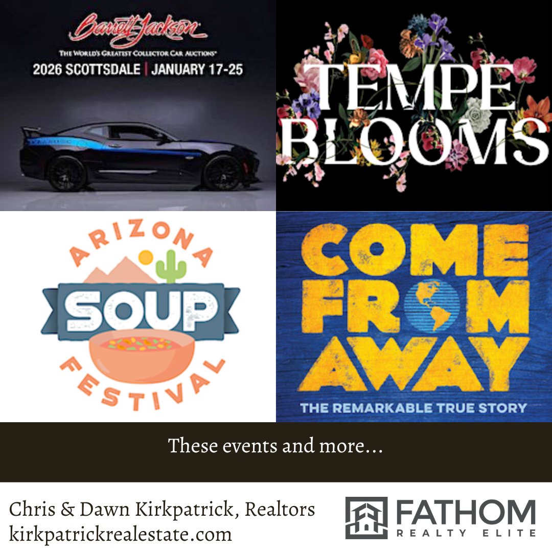 KirkpatrickTeam's tweet photo. Big Things Happening This Week🎶 for January 22-28 in the East Phoenix Region Check out these four featured events and many more here: https://t.co/ap5KQYssnk https://t.co/ap5KQYssnk https://t.co/pwF8XmucHJ