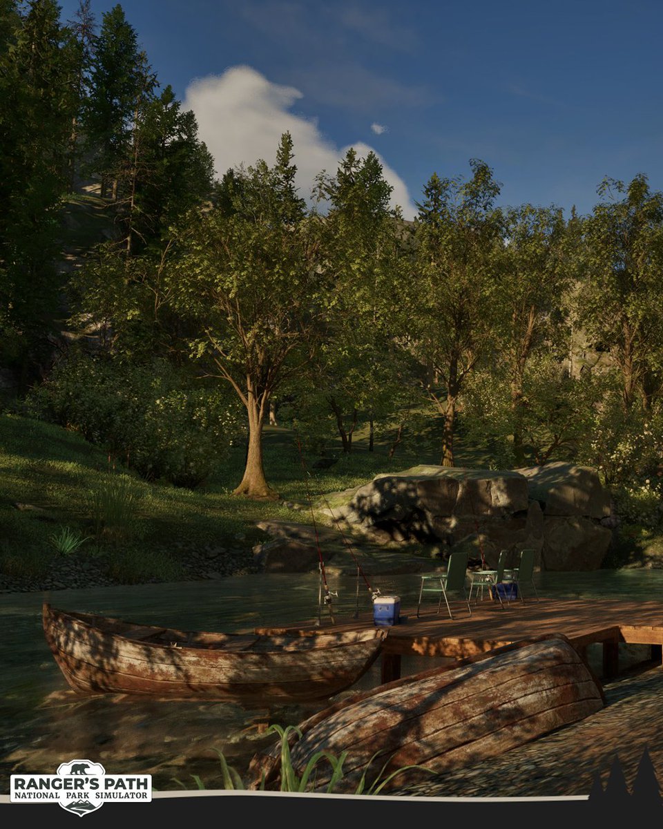 Who owns these fishing rods? Let’s hope they have a permit – it’s a requirement here in Faremont National Park! 🪪 Ranger’s Path: National Park Simulator launches in Early Access on March 10, 2026 🍃

Get your ticket now:
💌  wonderl.ink/@rangerspath